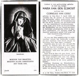 Maria van den Elshout- Cornelius van Oerle