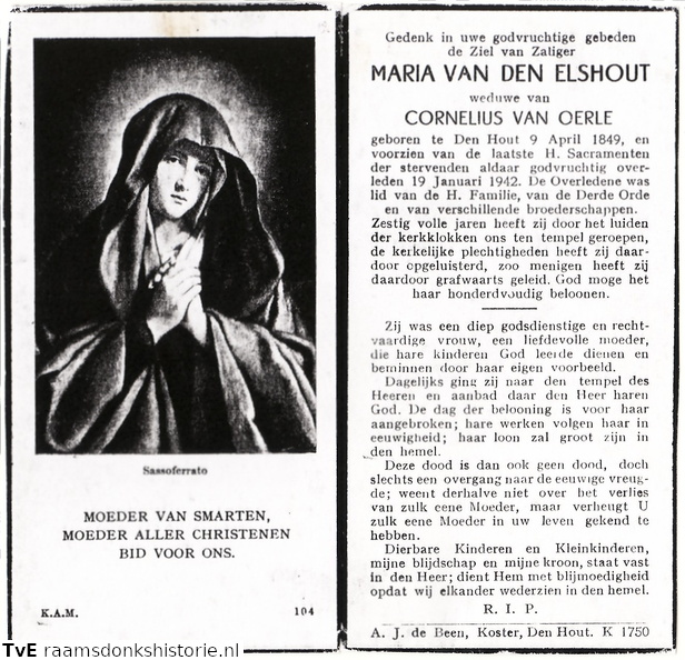 Maria van den Elshout Cornelius van Oerle