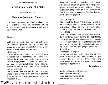 Catharina van Elteren- Henricus J Aarssen