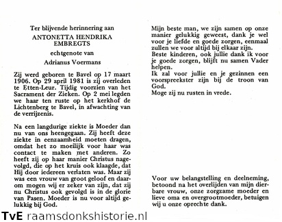 Antonetta Hendrika Embregts Adrianus Voermans