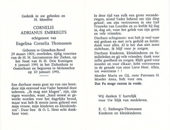 Cornelis Adrianus Embregts- Engelina Cornelia Thomassen