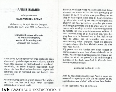 Annie Emmen Sjaak van den Beemt