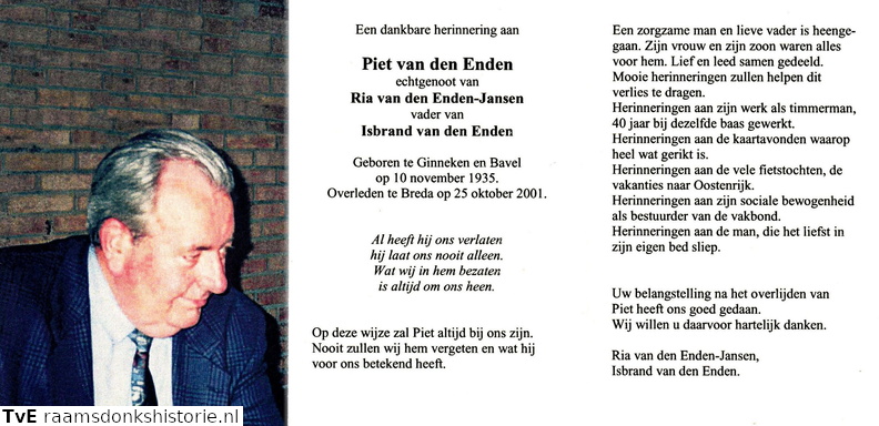 Piet van den Enden Ria Jansen