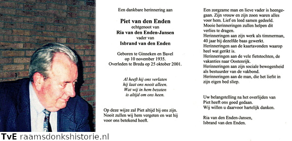 Piet van den Enden Ria Jansen
