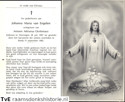 Johanna Maria van Engelen Antoon Adrianus Oerlemans
