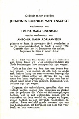 Johannes Cornelis van Enschot- Louisa Maria Hornman - Antonia Maria Adriaanssen