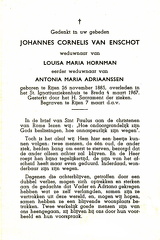 Johannes Cornelis van Enschot Louisa Maria Hornman  Antonia Maria Adriaanssen