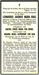 Leonardus Jocabus Maria Eras- Agatha Louisa Maria van Beers - Johanna Maria Alphonsine van Dam
