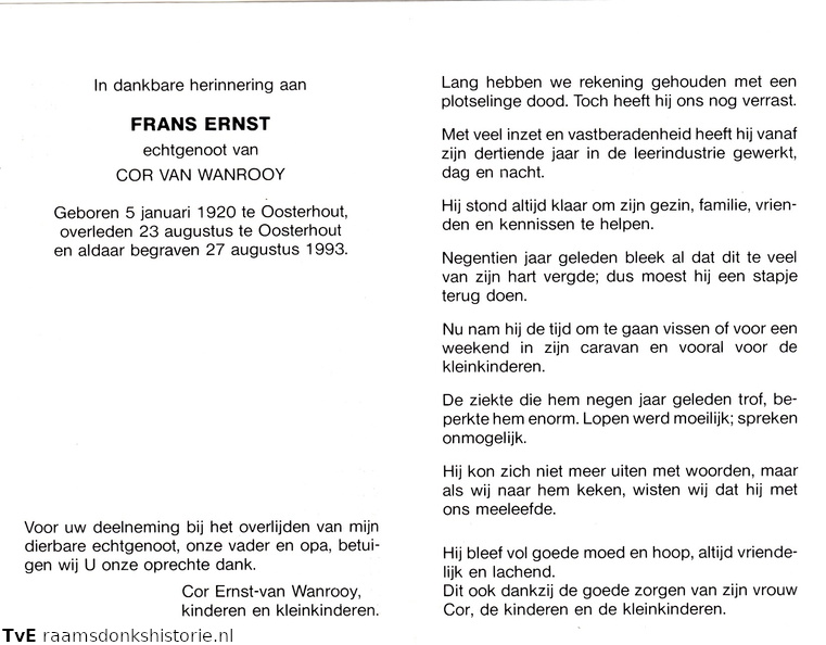 Frans Ernst- Cor van Wanrooy