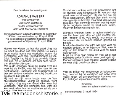 Adrianus van Erp- Adriana Oomens- Adriana Maria van Strien
