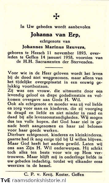 Johanna van Erp Johannes Marinus Reuvers