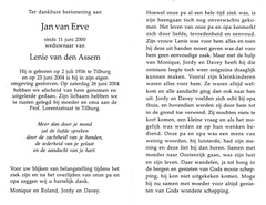 Jan van Erve- Lenie van den Assem