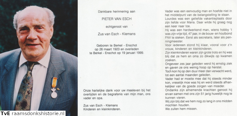 Pieter van Esch- Zus Klemans