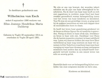 Wilhelmina van Esch Elles Joannes Hendrikus Maria Dalderop