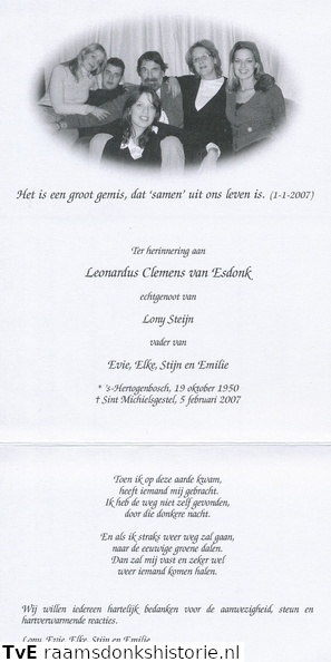 Leonardus Clemens van Esdonk- Lony Steijn