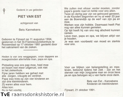 Piet Est van- Bets Kannekens