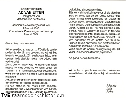 Ad van Etten Johannie van der Maden