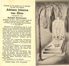 Adriana Johanna Van Etten- Rudolph Hombergen