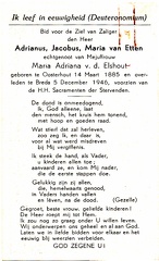 Adrianus Jacobus Maria van Etten- Maria Adriana van den Elshout