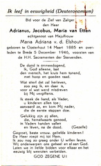 Adrianus Jacobus Maria van Etten Maria Adriana van den Elshout