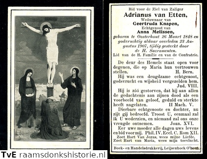 Adrianus van Etten- Anna Melissen- Geertruda Knapen