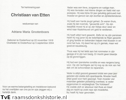 Christiaan van Etten- Adriana Maria Grootenboers