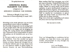 Geertruida Maria Elisabeth van Etten- Adrianus Cornelis van Dongen