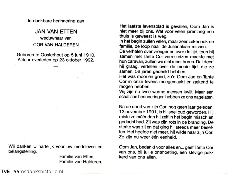 Jan van Etten- Cor van Halderen