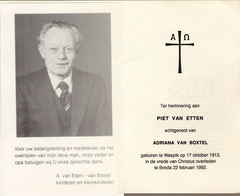 Piet van Etten Adriana van Boxtel