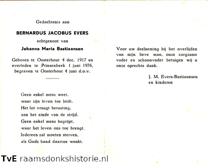 Bernardus Jacobus Evers- Johanna Maria Bastiaansen