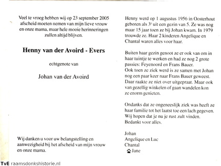 Henny Evers- Johan van der Avoird