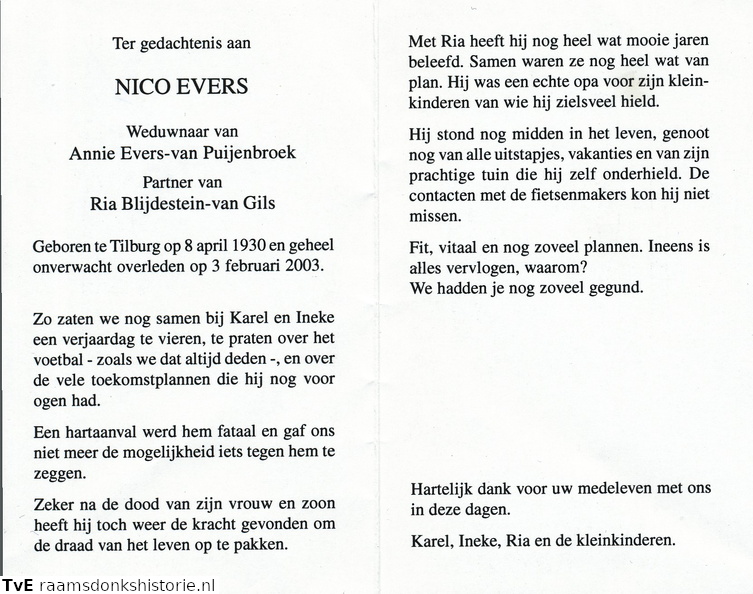 Nico Evers- (vr) Ria van Gils- Annie van Puijenbroek