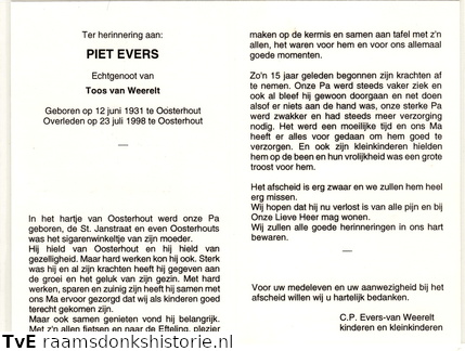 Piet Evers- Toos van Weerelt