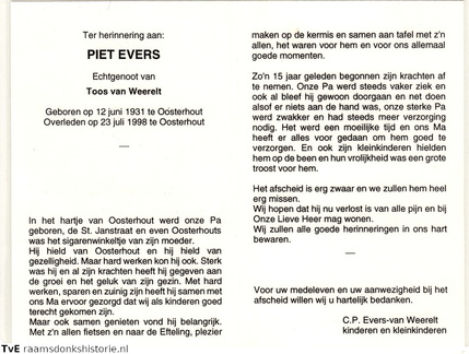 Piet Evers Toos van Weerelt