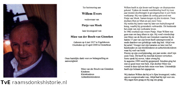 Willem Evers- (vr) Mien van Ginneken- Pietje van Mook