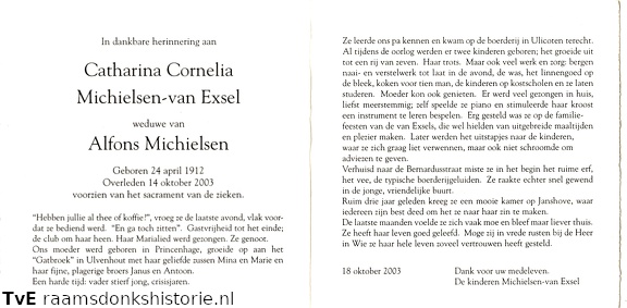 Catharina Cornelia van Exsel- Alfons Michielsen