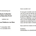 Maria Catharina den Exter- Hendricus Waltherus van Ham