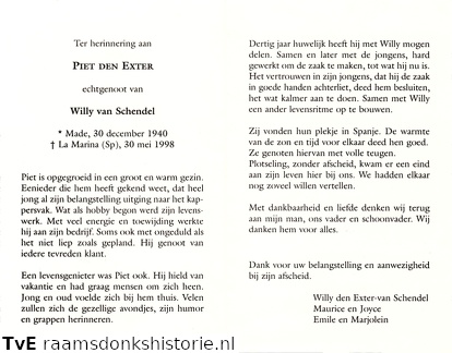 Piet den Exter- Willy van Schendel