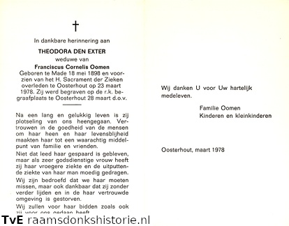 Theodora den Exter- Franciscus Cornelis Oomen