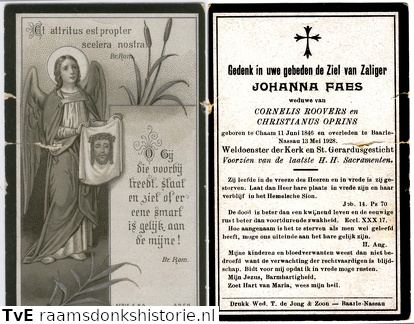 Johanna Faes- Cornelis Roovers - Christianus Oprins