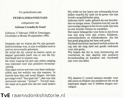 Petrus Johannes Faes- Adriana Cornelia de Graaf