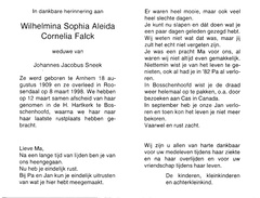 Wilhelmina Sophia Aleida Cornelia Falck- Johannes J Sneek