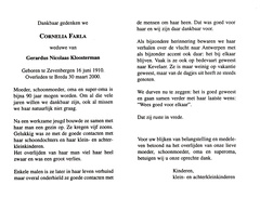 Cornelia Farla- Gerardus Nicolaas Kloosterman
