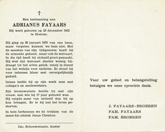 Adrianus Fayaars- J. Broeren
