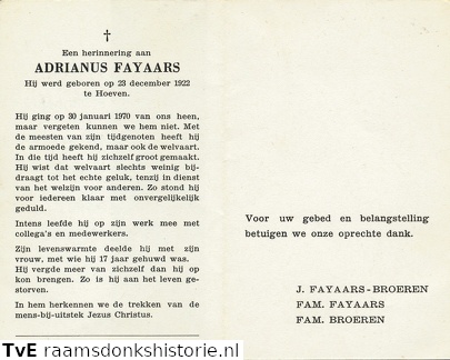 Adrianus Fayaars- J. Broeren