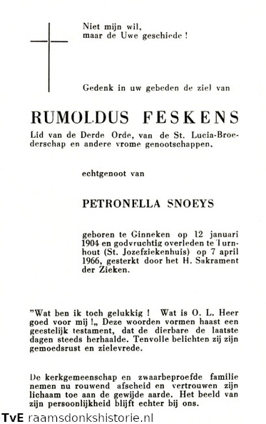 Rumoldus Feskens- Petronella Snoeys