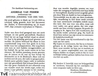 Andreas van Fessem- Antonia Johanna van der Ven