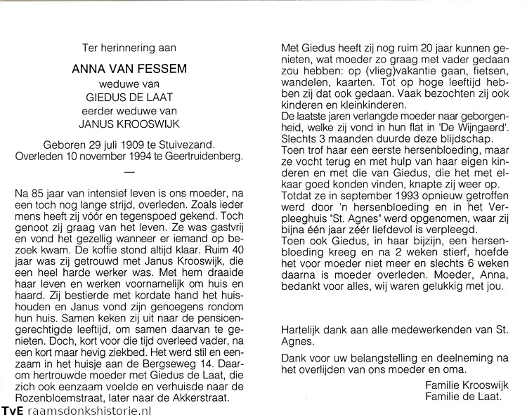 Anna van Fessem- Giedus de Laat- Janus Krooswijk