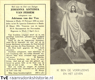 Johanna Antonia van Fessem- Adrianus van der Ven