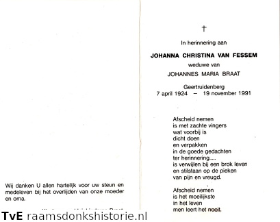 Johanna Christina van Fessem- Johannes Maria Braat
